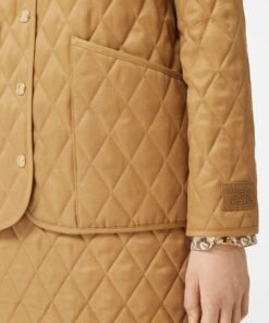 Burberry Corduroy Collar Diamond Quilted Jacket