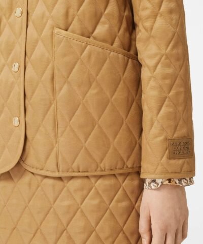 Burberry Corduroy Collar Diamond Quilted Jacket