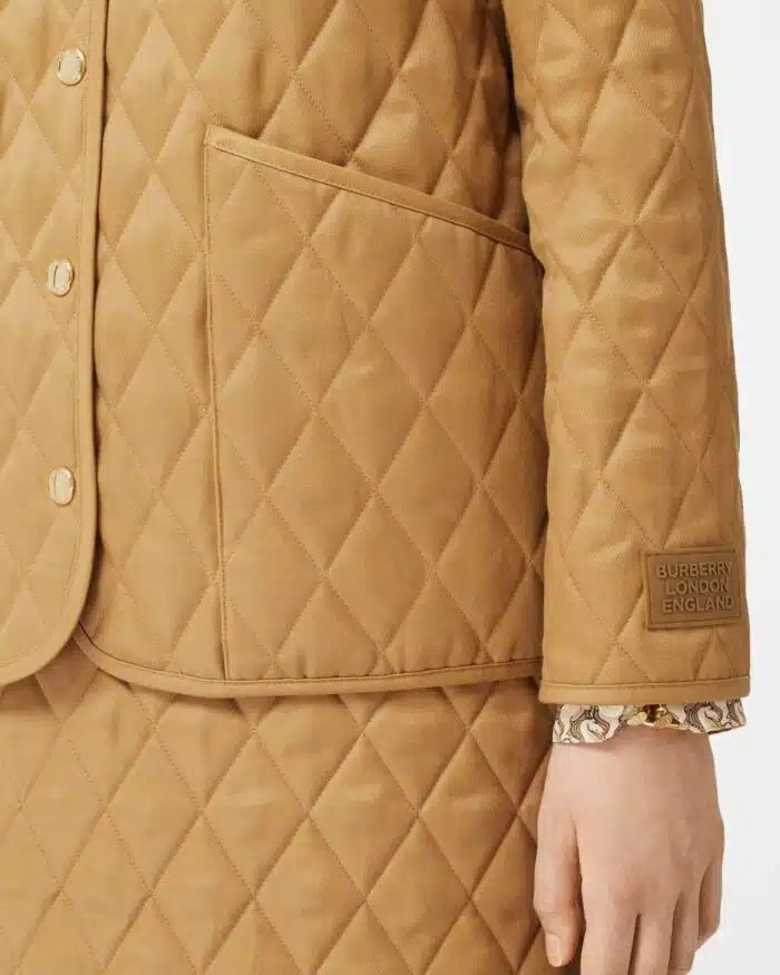 Burberry Corduroy Collar Diamond Quilted Jacket