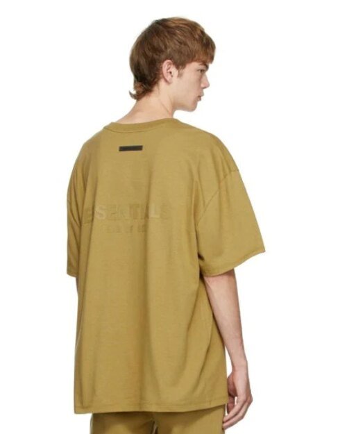 Fear Of God Essentials Summer Back Logo Tee In Amber