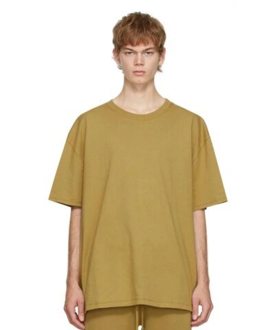 Fear Of God Essentials Summer Back Logo Tee In Amber