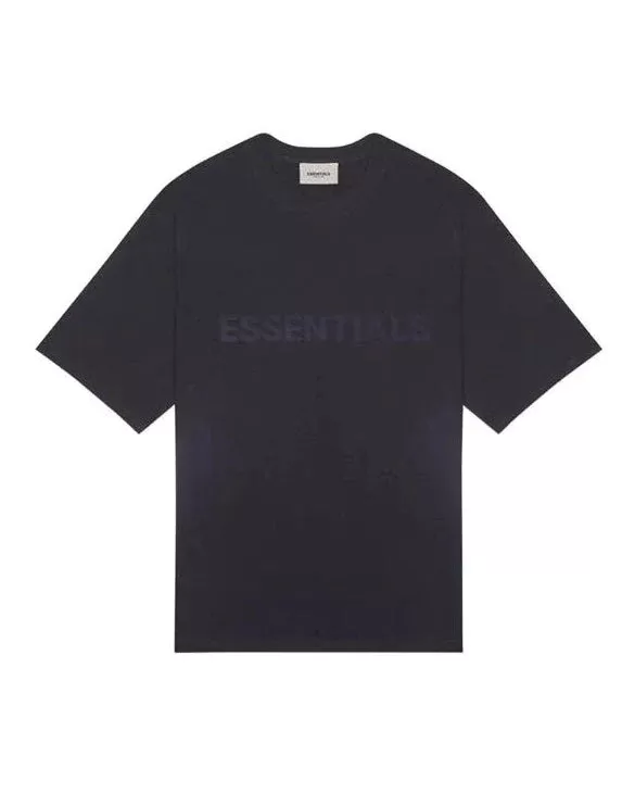Essentials Boxy T-Shirt Applique Logo Black