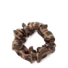 Fendi Brown Set Of Two Logo-Print Silk Hair Scrunchies