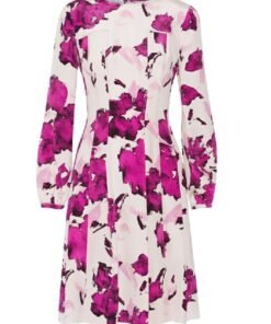 Oscar de la Renta Pleated floral-print silk dress