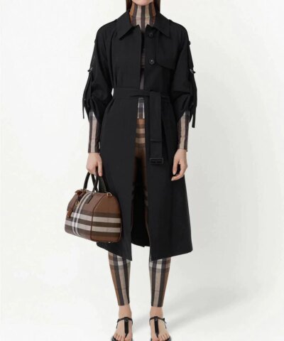 Burberry Medium Check E-Canvas Bowling Top-Handle Bag