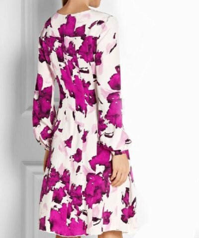 Oscar de la Renta Pleated floral-print silk dress