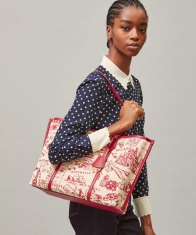 Tory Burch Perry Printed Canvas Triple-Compartment Tote