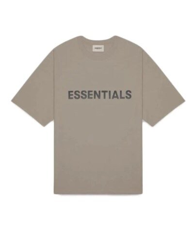 Essentials Men's Boxy T-Shirt Applique Logo Taupe
