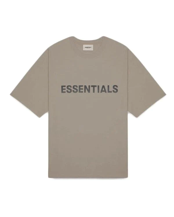 Essentials Men's Boxy T-Shirt Applique Logo Taupe