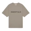 Essentials Boxy T-Shirt Applique Logo Taupe