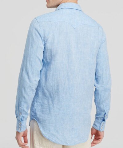 Freemans Sporting Club Men's Blue Western Button Down Shirt - Regular Fit