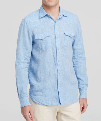 Freemans Sporting Club Men's Blue Western Button Down Shirt - Regular Fit