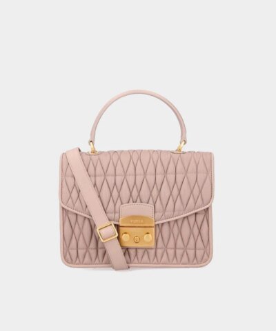 Furla Metropolis Cometa Small Top Handle Bag In Nude