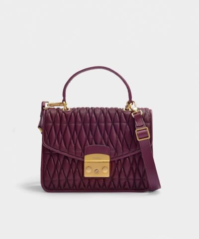 Furla Metropolis Cometa Small Top Handle Bag In Amaranto