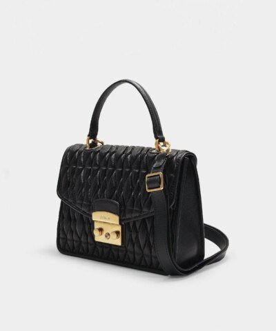 Furla Metropolis Cometa Small Top Handle Bag In Onyx