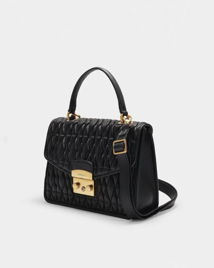 Furla Metropolis Cometa Small Top Handle Bag In Onyx