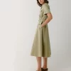 Noralux Tie Front Cotton Shirtdress
