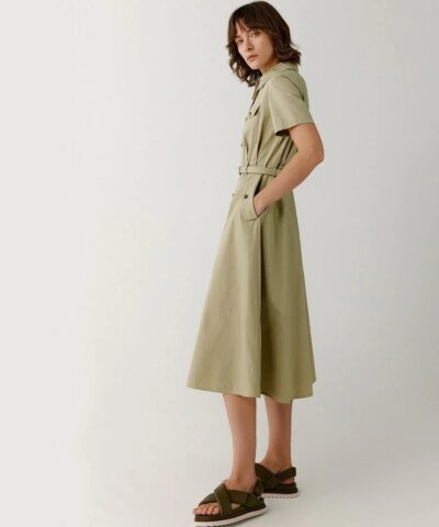 Noralux Tie Front Cotton Shirtdress