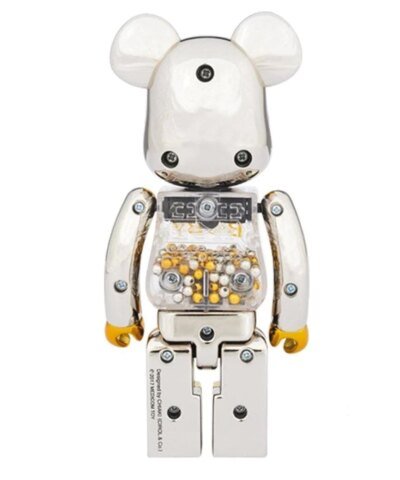 Bearbrick MY FIRST BE@RBRICK INNERSECT 100% & 400% Set Gold/Silver
