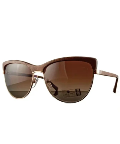 Gold And Wood Altais Wood/Metal Unisex Sunglasses