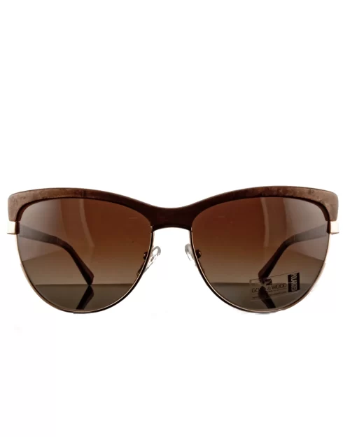 Gold And Wood Altais Wood/Metal Unisex Sunglasses