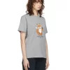 Maison Kitsuné Women's Grey All Right Fox Print Classic T-Shirt