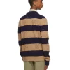Gucci Beige & Navy Wool Striped GG Sweater