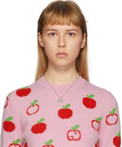 Gucci Sterling Silver Interlocking G Pendant Necklace, 21.65