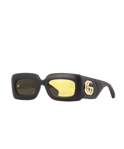 Gucci GG0816S 001 Quilted Leather Flat Top Sunglasses