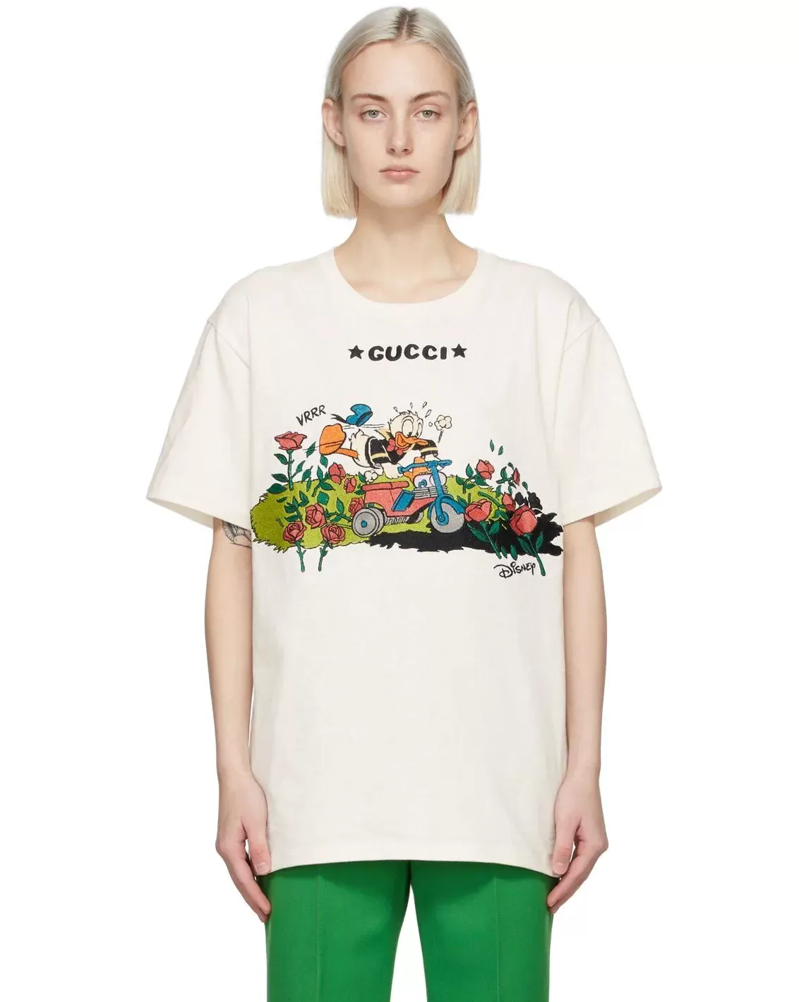 Gucci Off-White Disney Edition Garden Roses Donald Duck T-Shirt