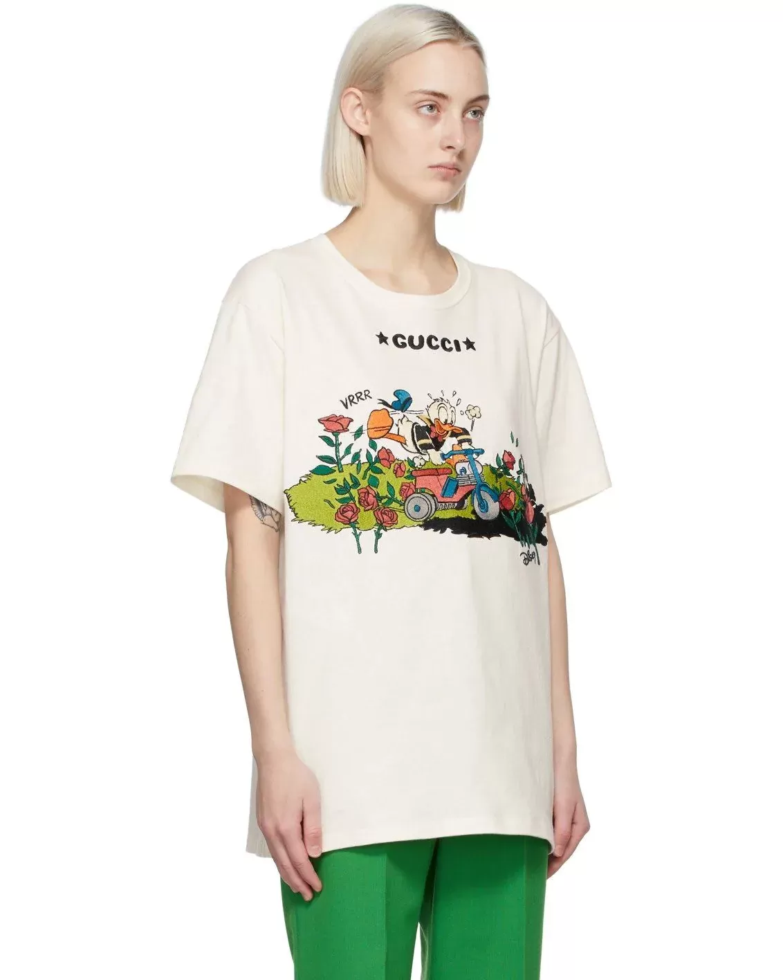 Gucci Off-White Disney Edition Garden Roses Donald Duck T-Shirt