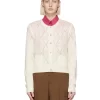 Gucci GG Perforated Wool Cropped Cardigan In White