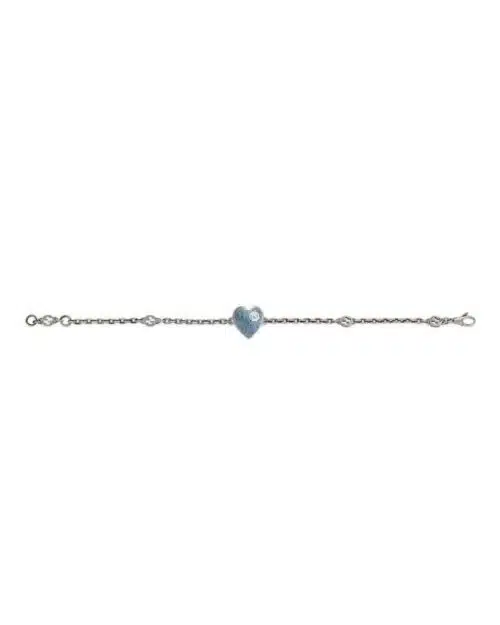 Gucci GG Hearts Sterling Silver & Red Enamel Bracelet