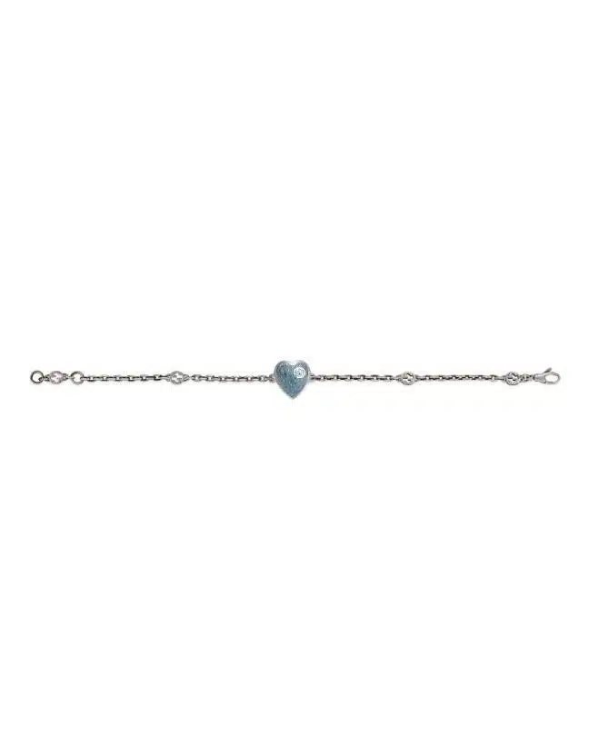 Gucci GG Hearts Sterling Silver & Red Enamel Bracelet