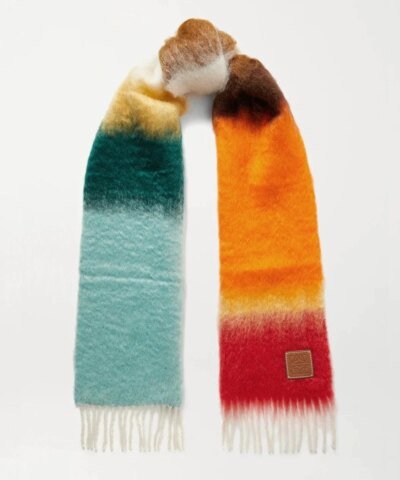 Loewe Striped Mohair-Blend Scarf