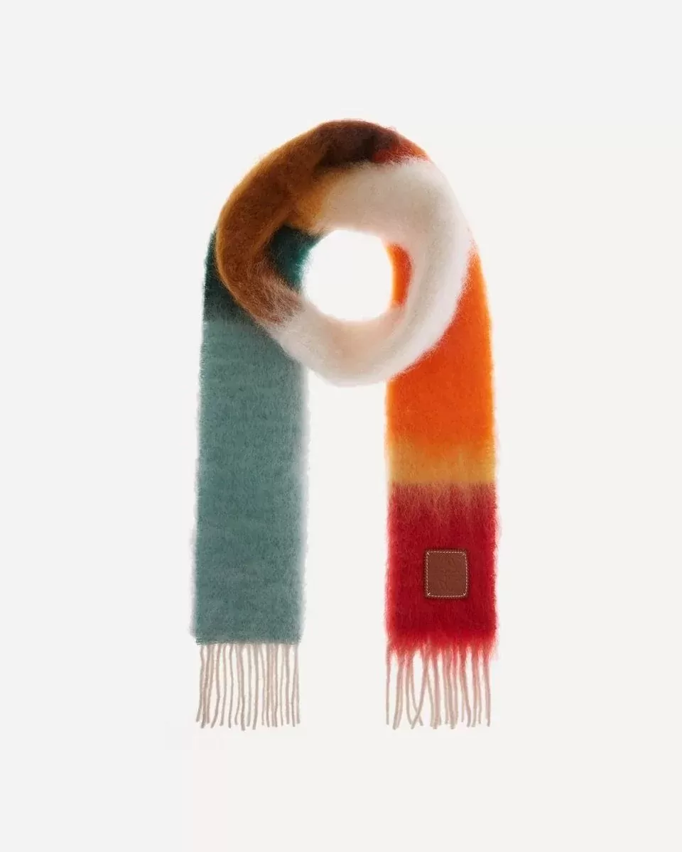 Loewe Striped Mohair-Blend Scarf