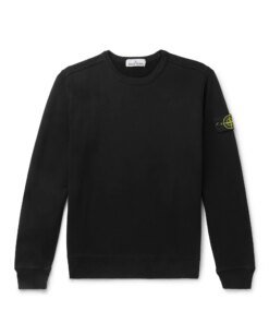 Stone Island Garment Dyed Crew Sweatshirts, Black