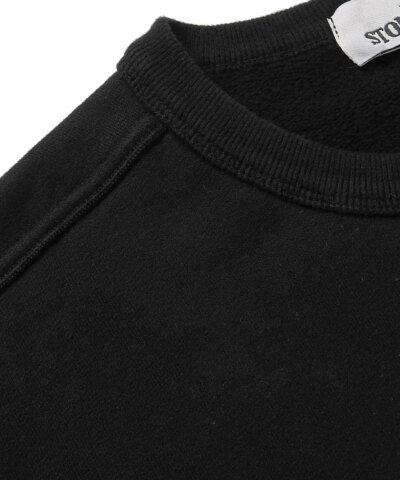 Stone Island Garment Dyed Crew Sweatshirts, Black