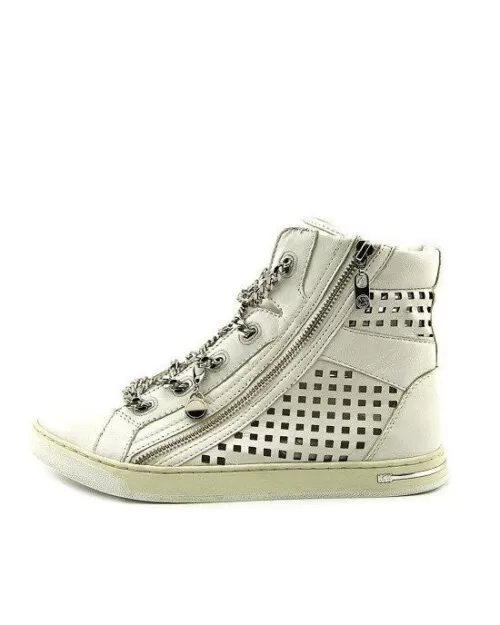 Michael Kors Urban Chain White High Top Side Zip Chain Sneakers