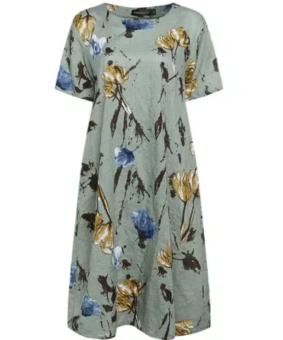 Women's Vintage Floral Print Midi Dresses, Plus Size