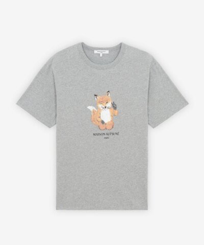 Maison Kitsuné Women's Grey All Right Fox Print Classic T-Shirt