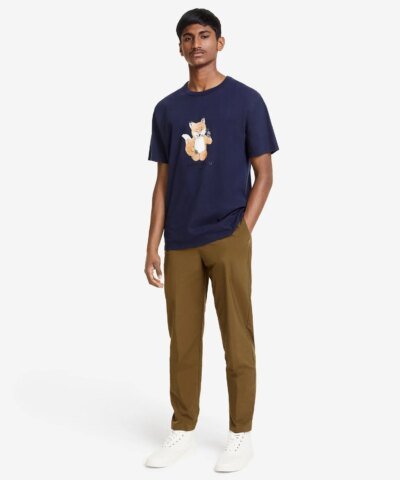 Maison Kitsuné Men's Grey All Right Fox Print T-Shirt