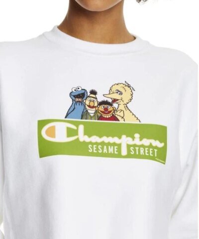 Champion Exclusive Sesame Street Reverse Weave Cut-Off Crew