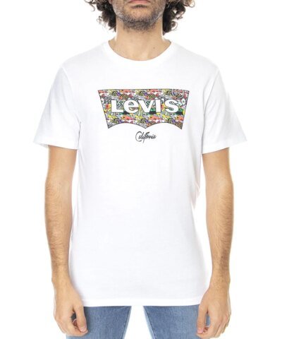 Levi's Men's Housemark Graphic Fish Fill White T-Shirt