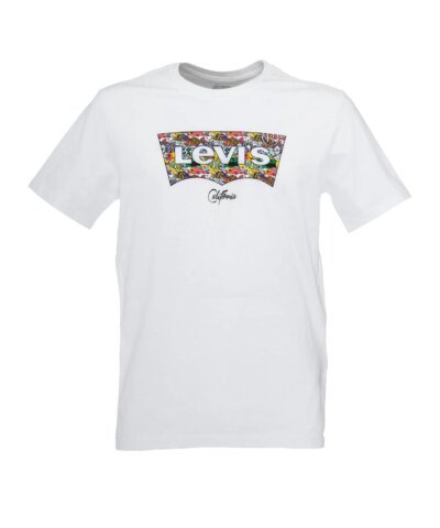 Levi's Men's Housemark Graphic Fish Fill White T-Shirt