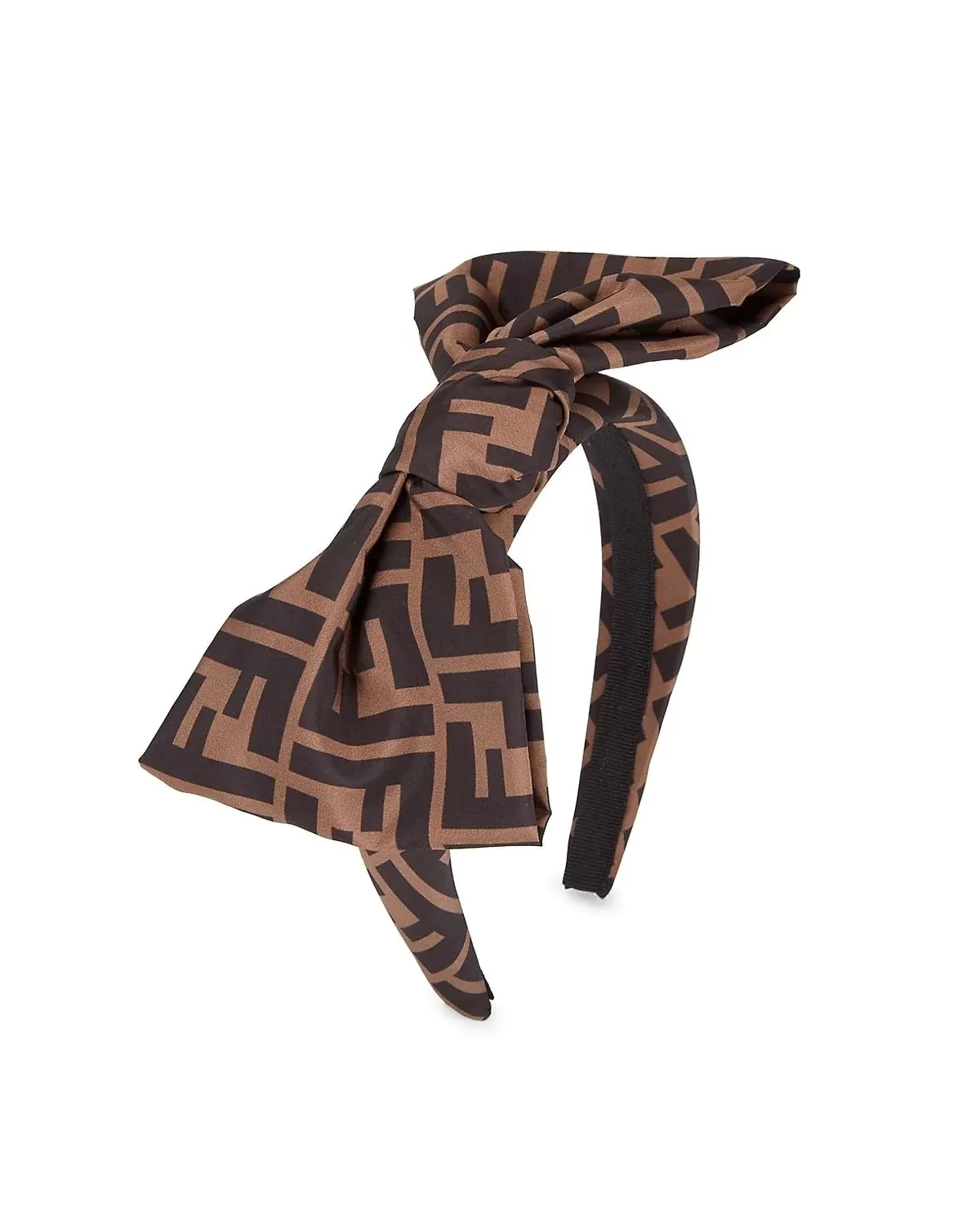Fendi Logo Headband In Brown Logo