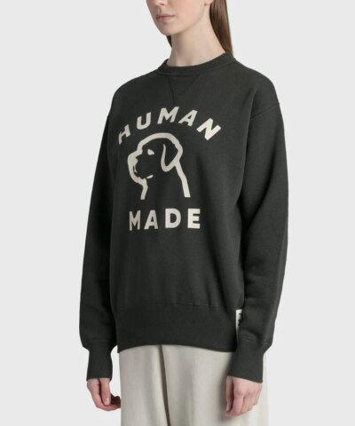 Human Made Black Bulldog Crew Neck Sweatshirt