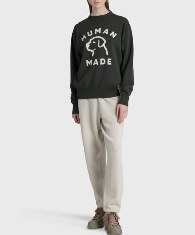 Human Made Black Bulldog Crew Neck Sweatshirt