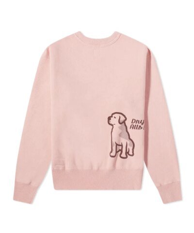 Human Made Pink Bulldog Crew Neck Sweatshirt