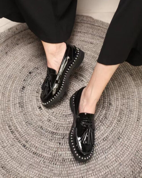 Stuart Weitzman Studded Detail Tassel Loafers